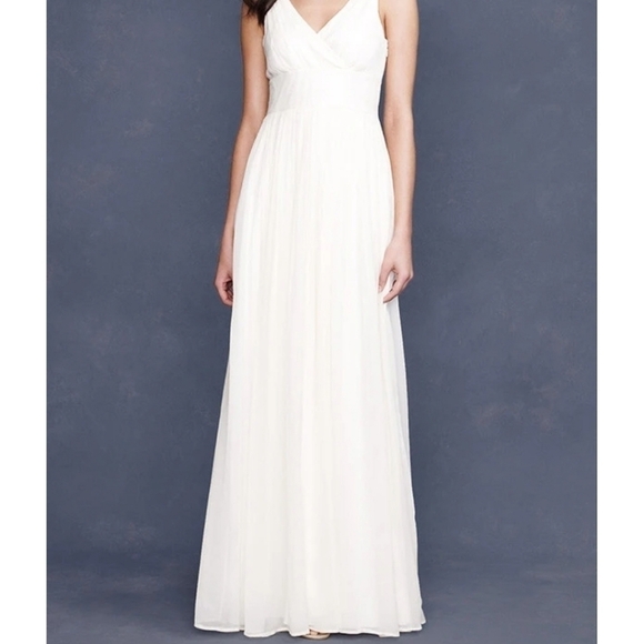 J. Crew Sophia Black V-neck Size 12L Wedding Gown NWT - Picture 4 of 7